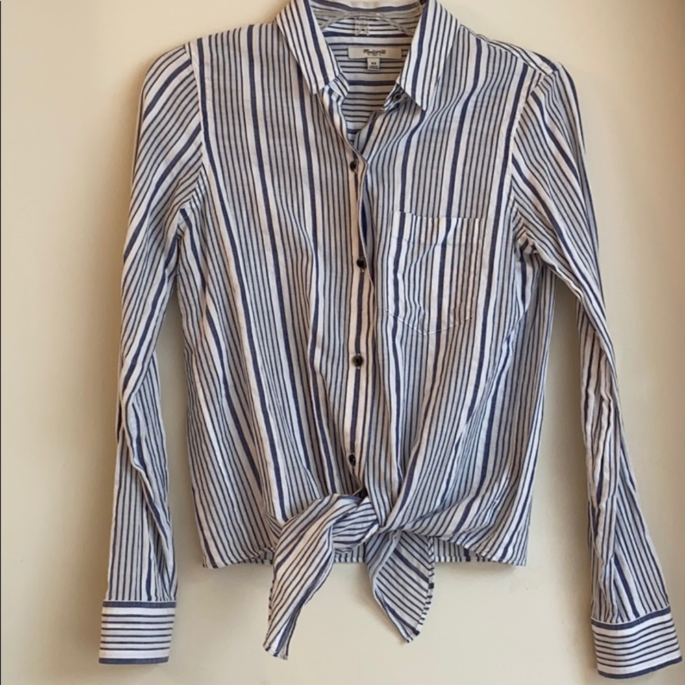 Madewell Striped Tie-Front Shirt
